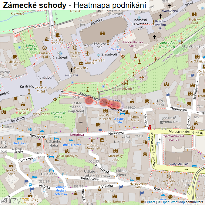 Mapa Zámecké schody - Firmy v ulici.
