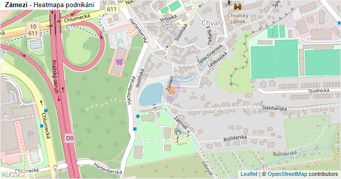 Zámezí - mapa podnikání