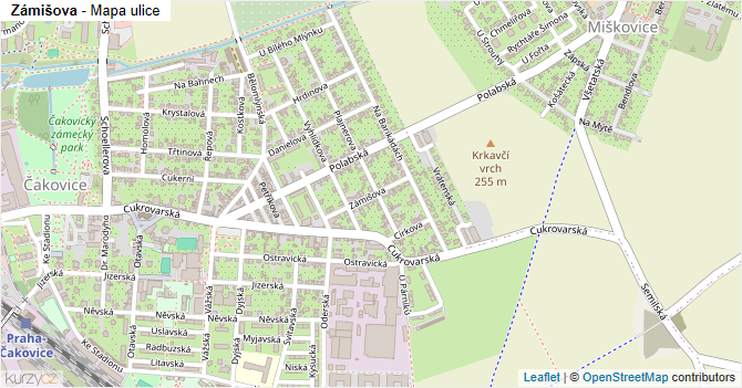 Zámišova - mapa ulice