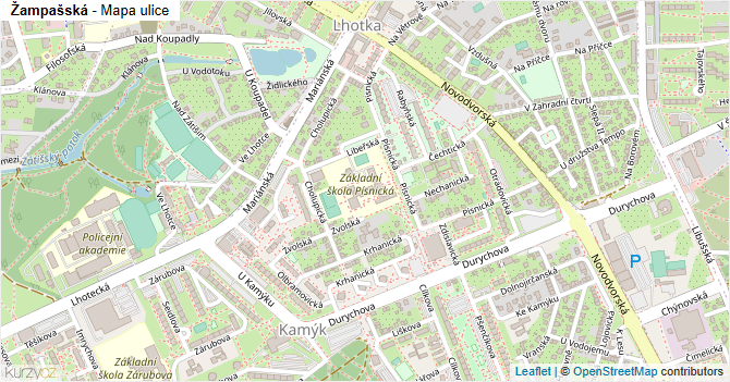 Žampašská - mapa ulice