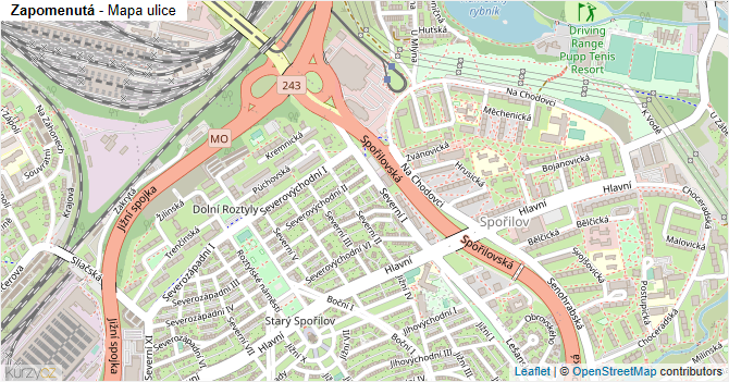 Zapomenutá - mapa ulice