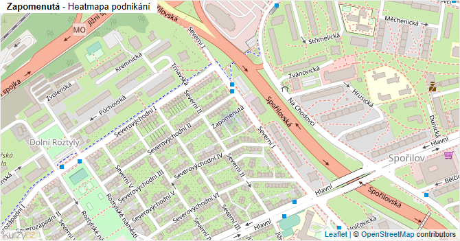 Zapomenutá - mapa podnikání