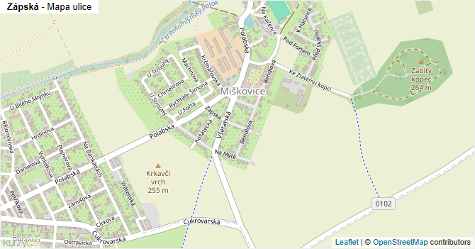Zápská - mapa ulice