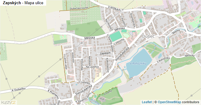 Zapských - mapa ulice