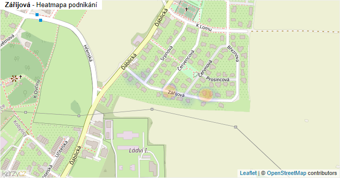Zářijová - mapa podnikání