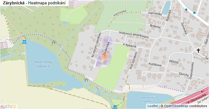Zárybnická - mapa podnikání