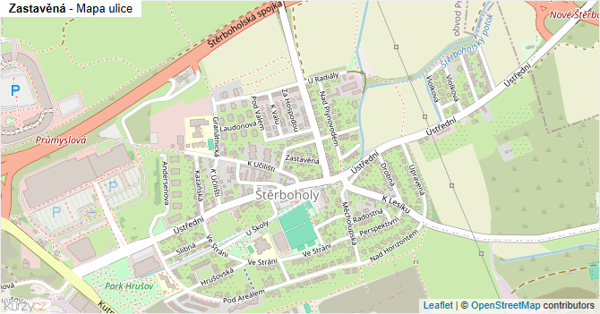 Zastavěná - mapa ulice