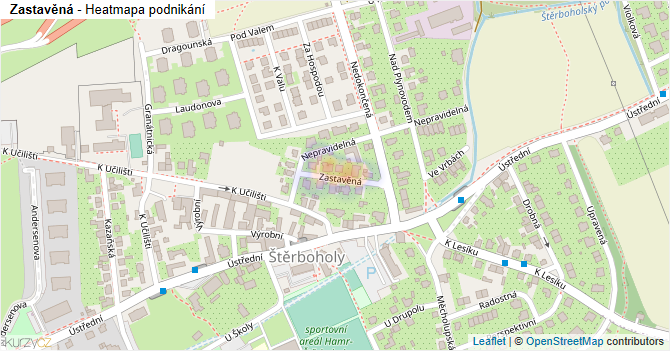 Zastavěná - mapa podnikání