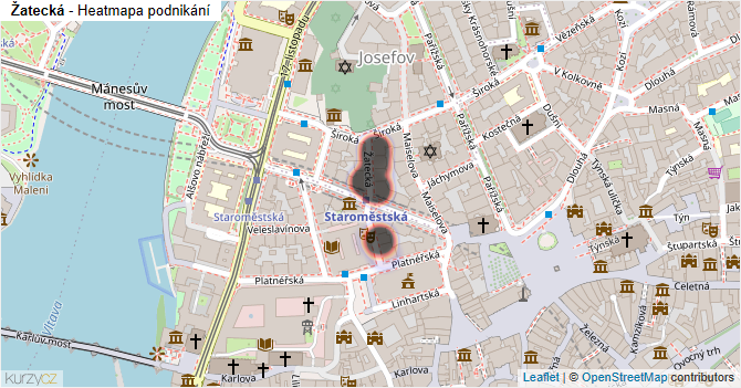 Žatecká - mapa podnikání