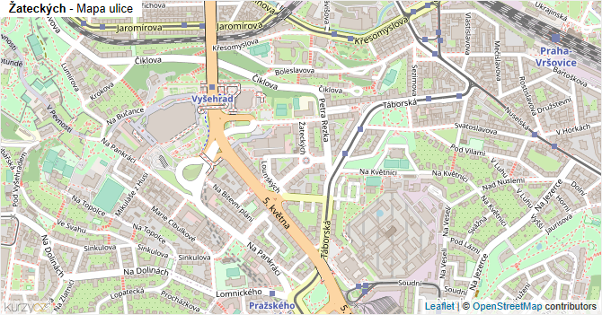 Žateckých - mapa ulice