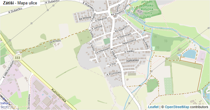 Zátiší - mapa ulice