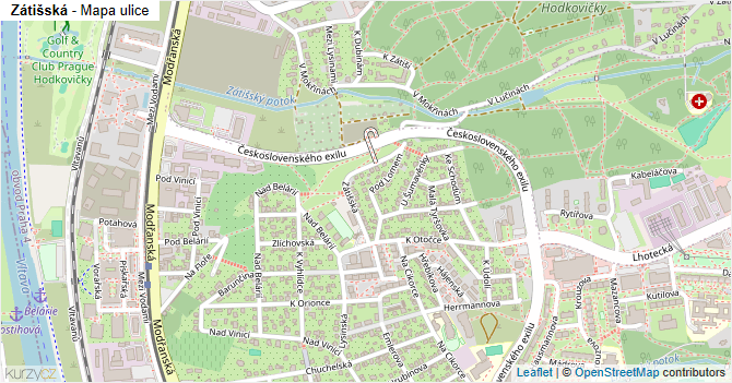 Zátišská - mapa ulice