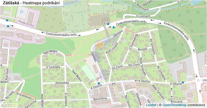Zátišská - mapa podnikání