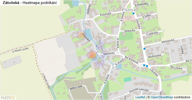 Zátoňská - mapa podnikání