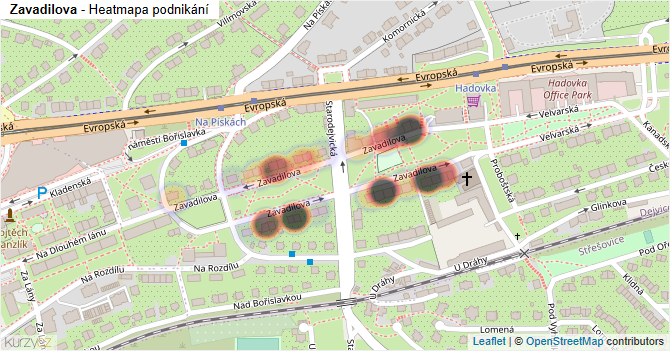 Zavadilova - mapa podnikání
