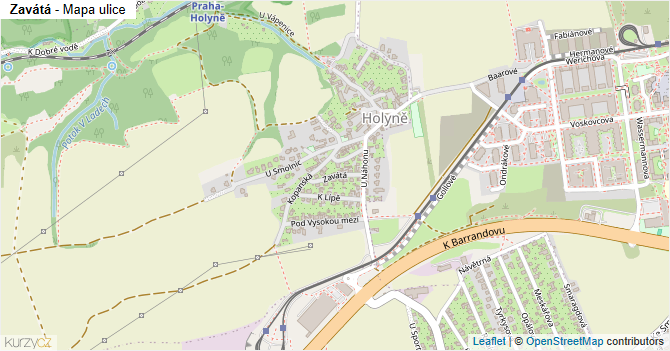 Zavátá - mapa ulice