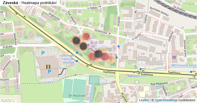 Záveská - mapa podnikání