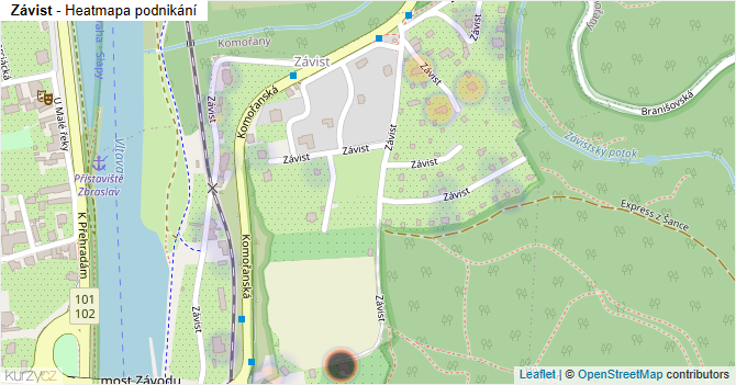 Závist - mapa podnikání