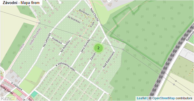 Závodní - mapa firem