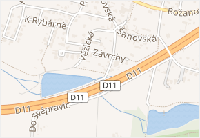 Závrchy v obci Praha - mapa ulice