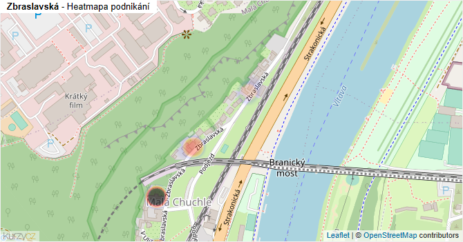 Zbraslavská - mapa podnikání