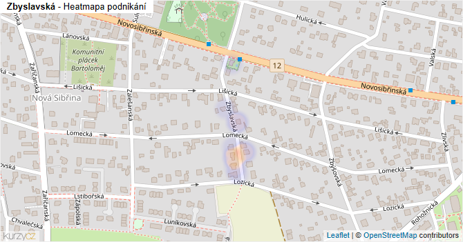 Zbyslavská - mapa podnikání