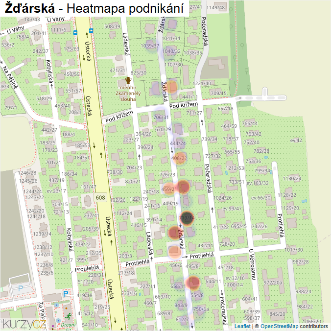 Mapa Žďárská - Firmy v ulici.