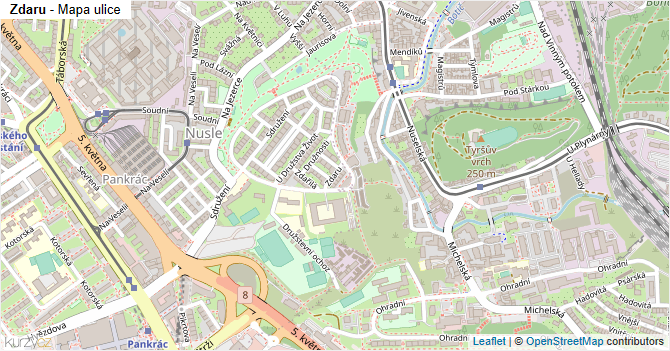 Zdaru - mapa ulice