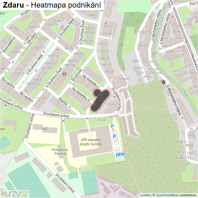 Mapa Zdaru - Firmy v ulici.