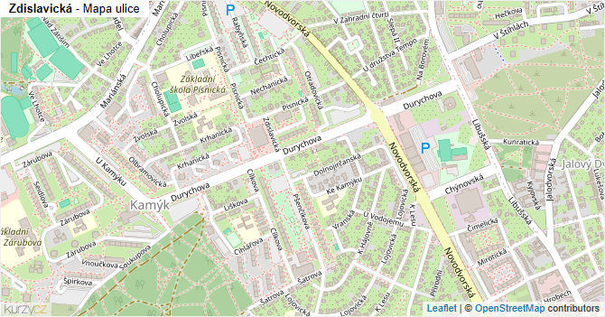 Zdislavická - mapa ulice