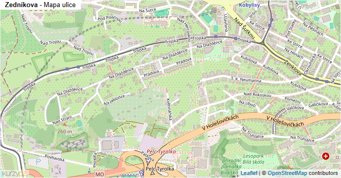 Zedníkova - mapa ulice