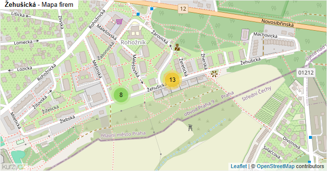 Žehušická - mapa firem
