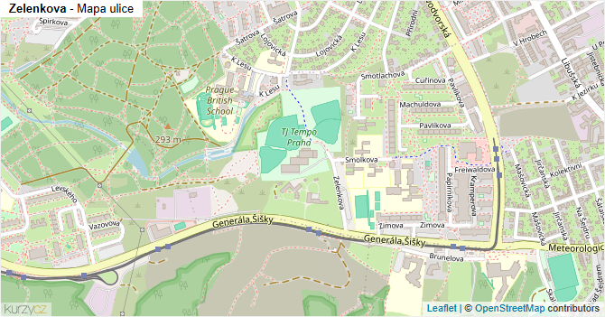 Zelenkova - mapa ulice