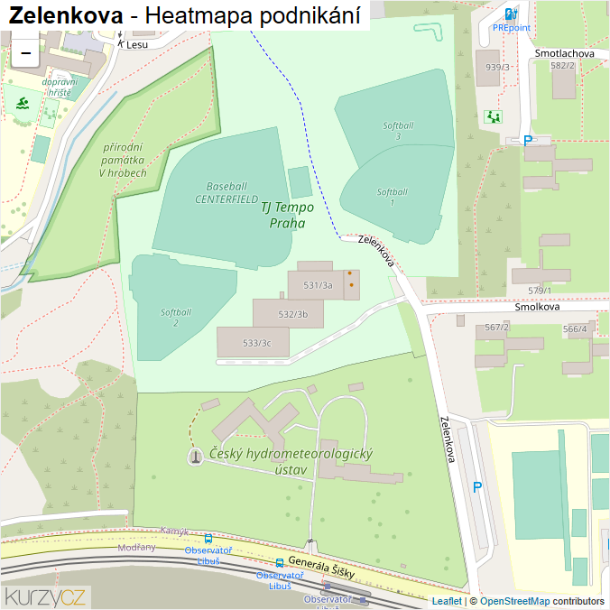 Mapa Zelenkova - Firmy v ulici.