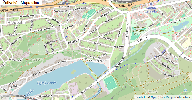 Želivská - mapa ulice