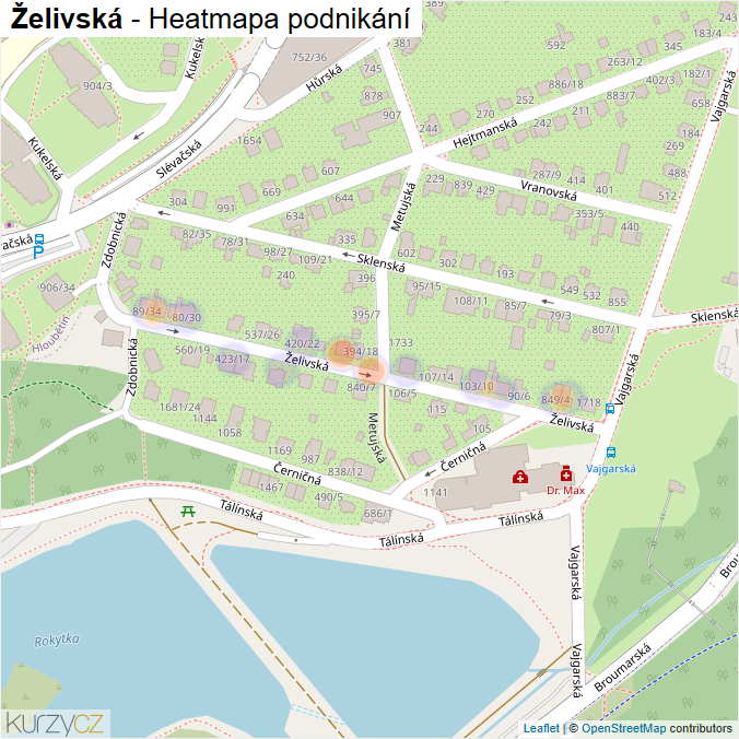 Mapa Želivská - Firmy v ulici.