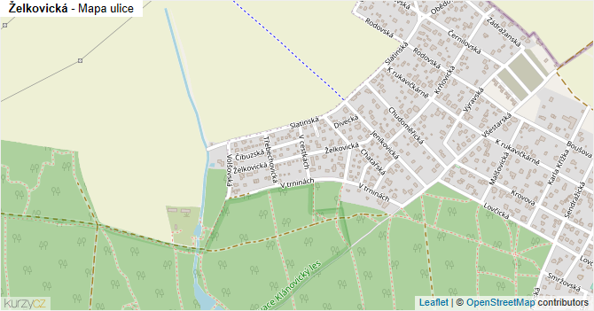Želkovická - mapa ulice