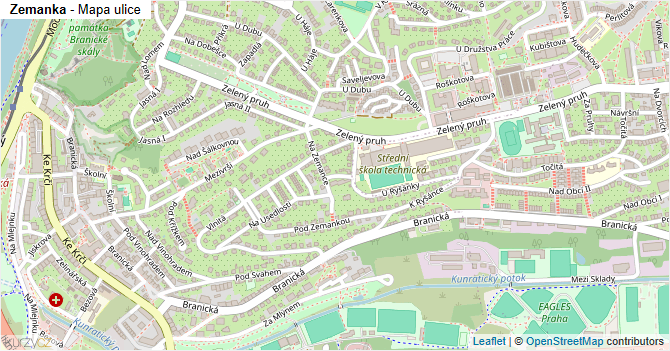 Zemanka - mapa ulice