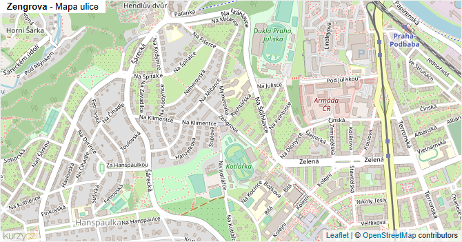 Zengrova - mapa ulice
