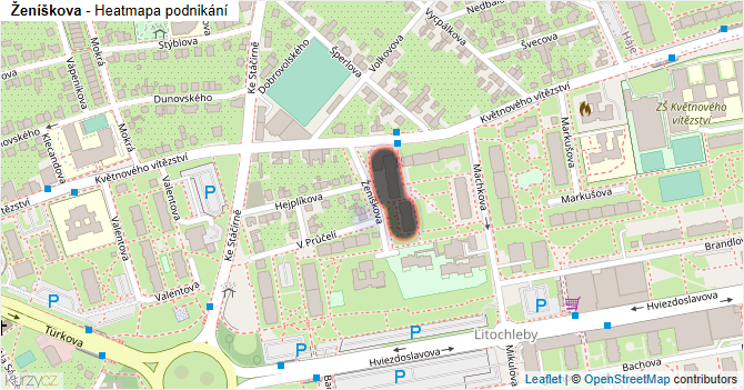 Ženíškova - mapa podnikání