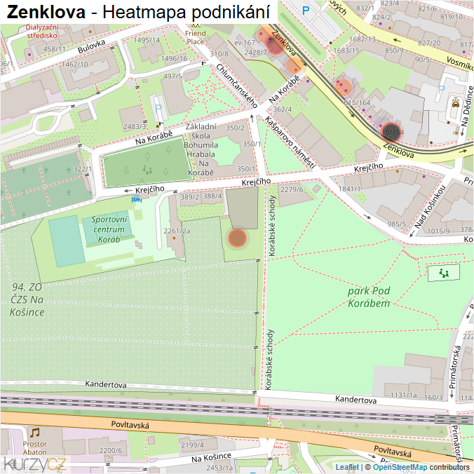 Mapa Zenklova - Firmy v ulici.