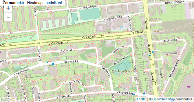 Žermanická - mapa podnikání