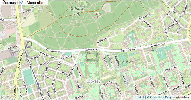 Žernosecká - mapa ulice
