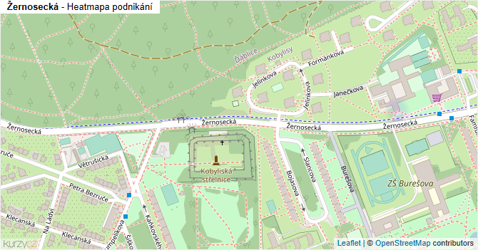 Žernosecká - mapa podnikání