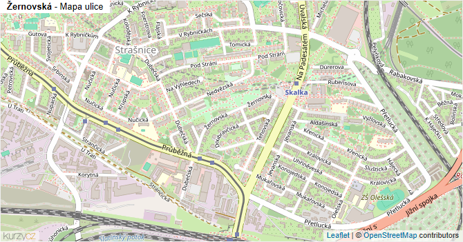 Žernovská - mapa ulice