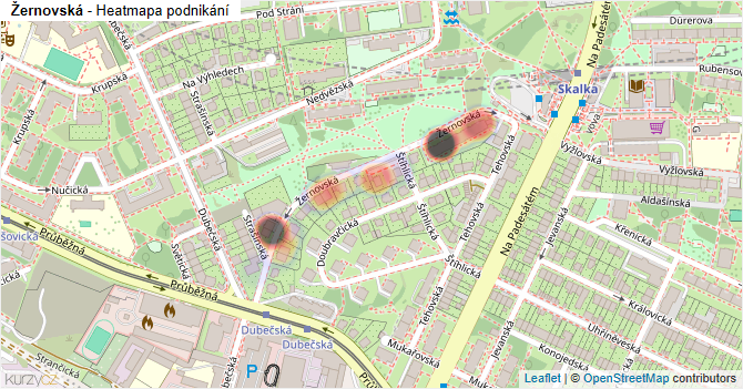 Žernovská - mapa podnikání