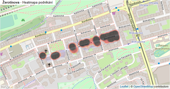 Žerotínova - mapa podnikání