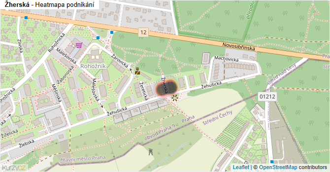 Žherská - mapa podnikání