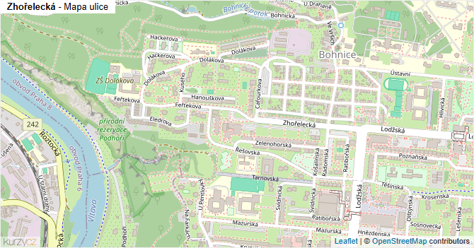 Zhořelecká - mapa ulice