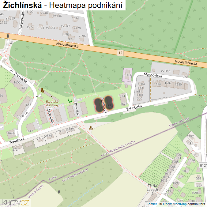Mapa Žichlínská - Firmy v ulici.